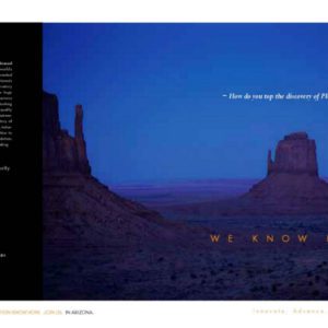 A poster of the monument valley at night.