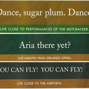 A sign that says live close to performances of the nutcracker.