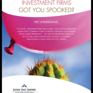 A poster advertising an investment firm.