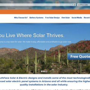 A screen shot of the website for southface solar and electric.