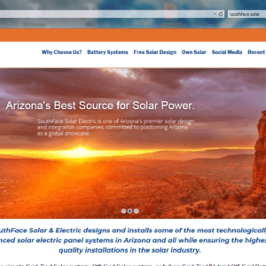 A picture of the website for southface solar.